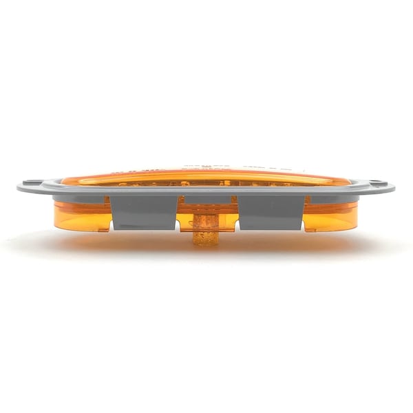 Truck-Lite Led, Yellow Oval, 26 Diode, Auxiliary Turn Signal, Gray Flange Mount, Fit N Forget S.S., 12V 60272Y - main